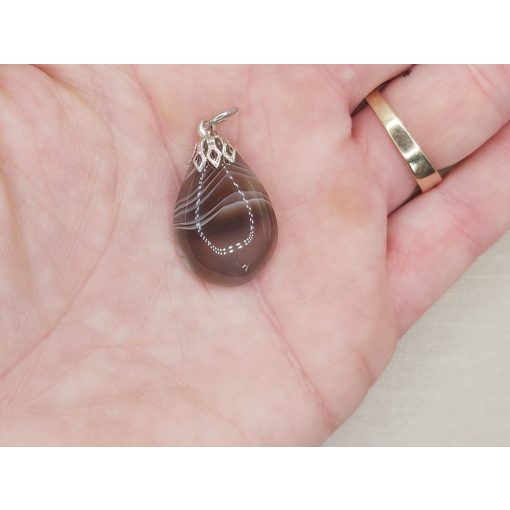 Achát medál csepp alakú