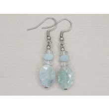 Akvamarin díszített füli