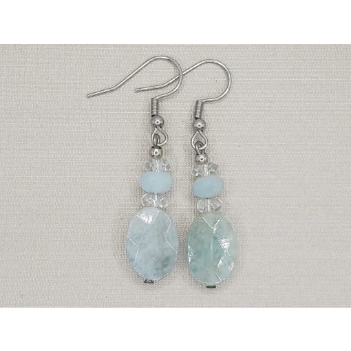 Akvamarin díszített füli