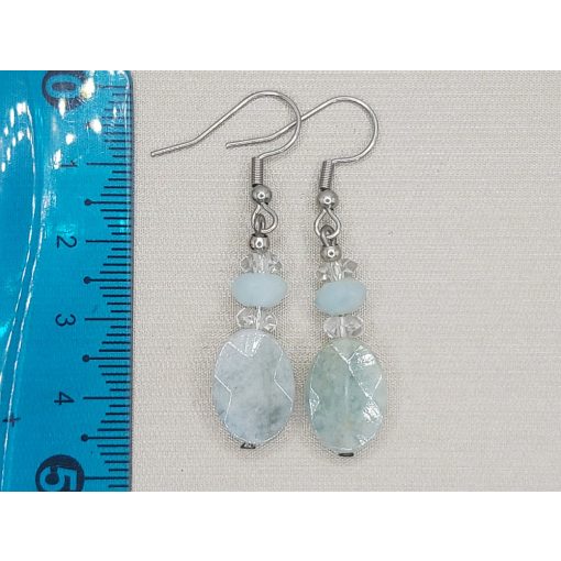 Akvamarin díszített füli