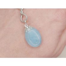 Akvamarin medál kaboson
