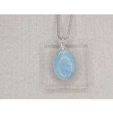 Akvamarin medál kaboson