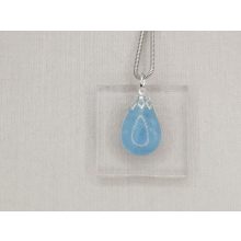 Akvamarin medál kaboson