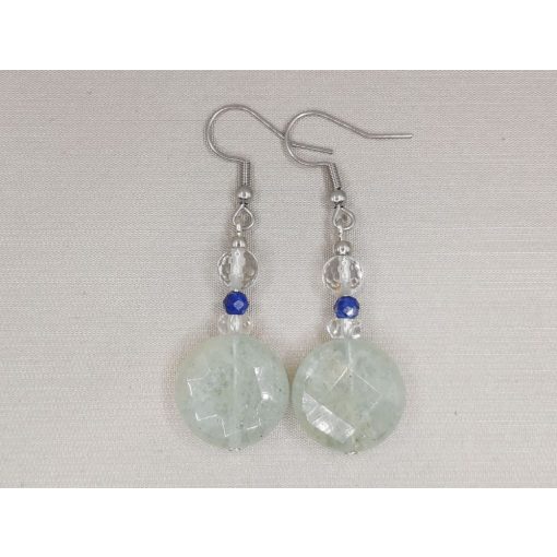 Akvamarin díszített füli