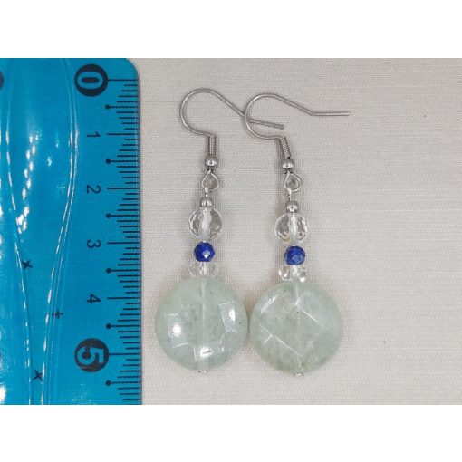 Akvamarin díszített füli