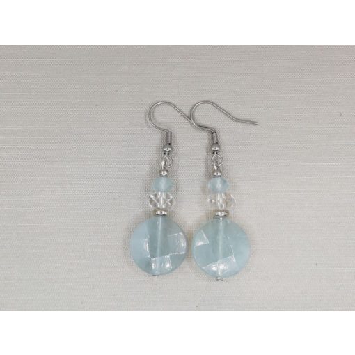 Akvamarin díszített füli