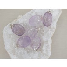 Ametiszt medál ovális világos véletlenszerű