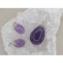 Ametiszt medál kaboson kicsi