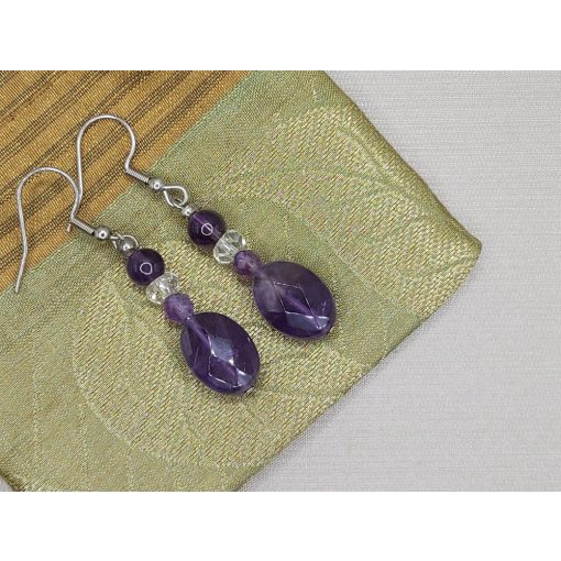 Ametiszt fülbevaló