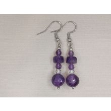 Ametiszt formadíszített füli