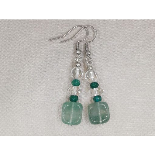 Aventurin formadíszített fülbevaló