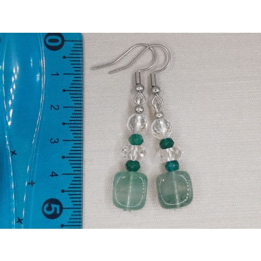 Aventurin formadíszített fülbevaló