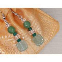 Aventurin formadíszített fülbevaló