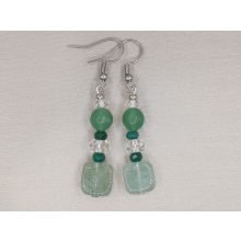 Aventurin formadíszített fülbevaló