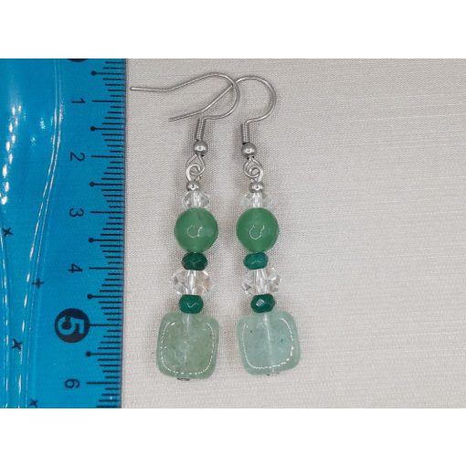 Aventurin formadíszített fülbevaló