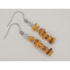 Borostyán díszes fülbevaló