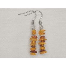 Borostyán díszes fülbevaló