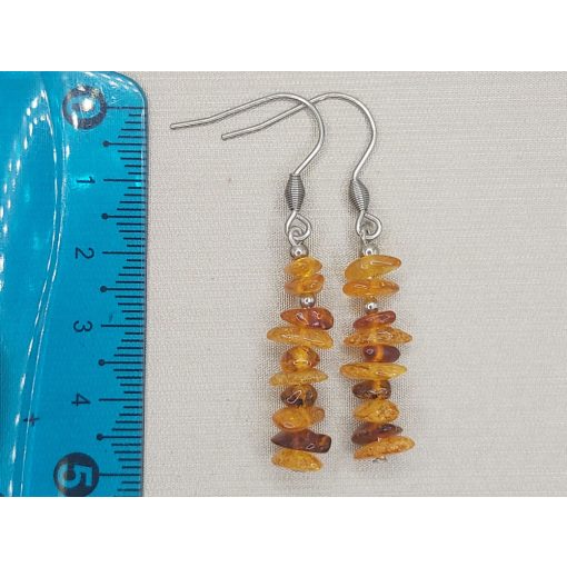 Borostyán díszes fülbevaló