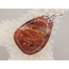 Breccsa jáspis medál lapos