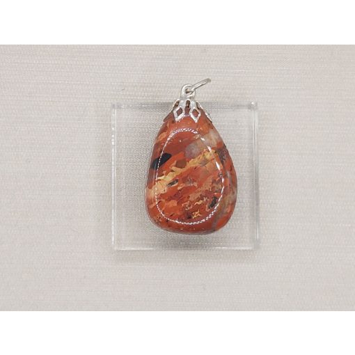 Breccsa jáspis medál lapos