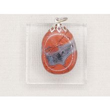 Breccsa jáspis medál lapos