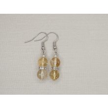 Citrin golyós fülbevaló