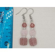 Eperkvarc formadíszített fülbevaló