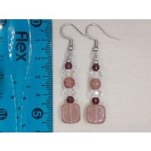 Eperkvarc formadíszített fülbevaló