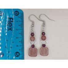 Eperkvarc formadíszített fülbevaló