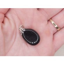 Fekete turmalin medál lapos
