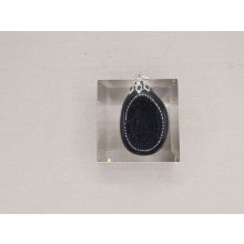 Fekete turmalin medál lapos