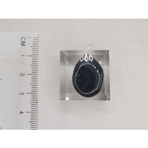 Fekete turmalin medál lapos