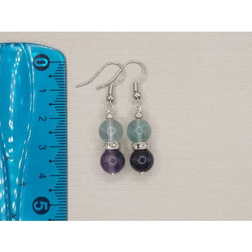 Fluorit golyós fülbevaló