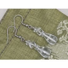 Hegyikristály formadíszített fülbevaló