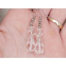 Hegyikristály formadíszített fülbevaló