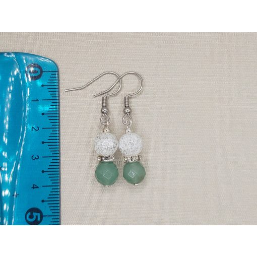 Aventurin-hegyikristály golyós fülbevaló