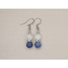 Szodalit-hegyikristály fülbevaló