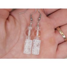 Hegyikristály formadíszített fülbevaló