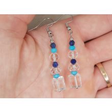 Hegyikristály formadíszített fülbevaló