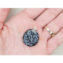 Hópehelyobszidián medál lapos 