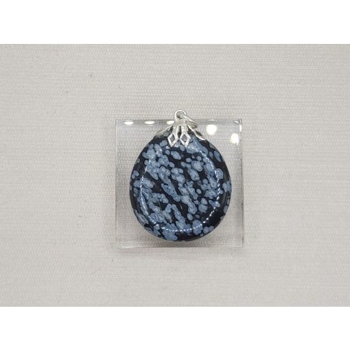 Hópehelyobszidián medál lapos 