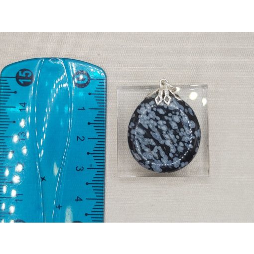 Hópehelyobszidián medál lapos 