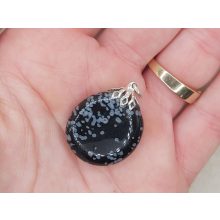 Hópehelyobszidián medál lapos 
