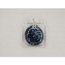 Hópehelyobszidián medál lapos 