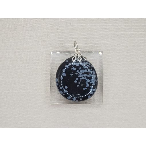 Hópehelyobszidián medál lapos 