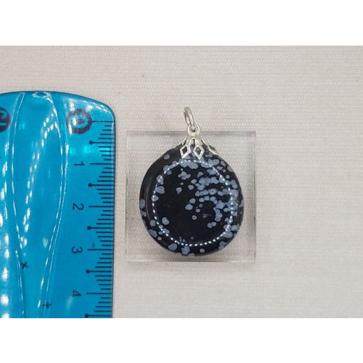 Hópehelyobszidián medál lapos 