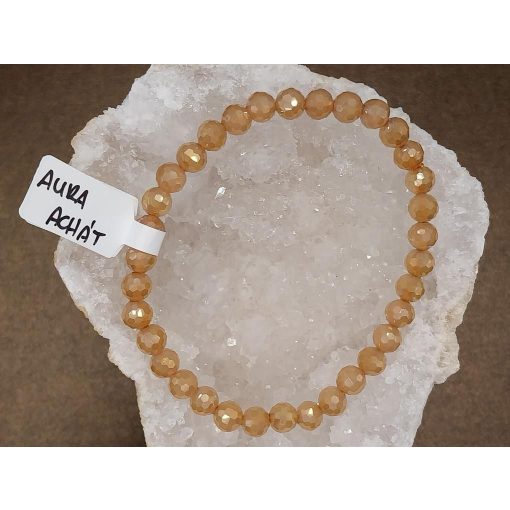 Aura achát karkötő fazettált 6 mm