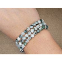 Fa achát karkötő fazettált 6 mm