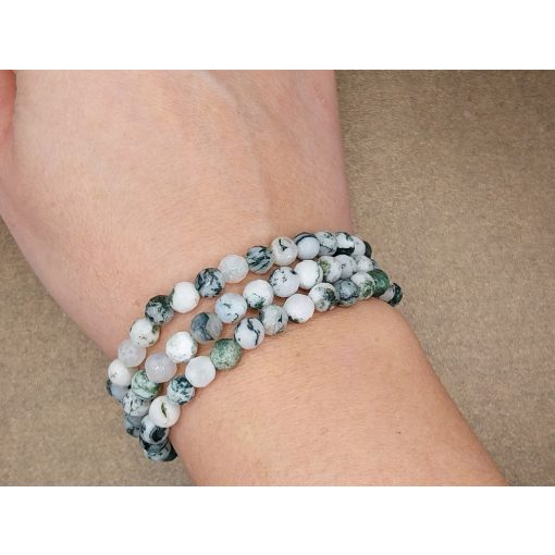 Fa achát karkötő fazettált 6 mm