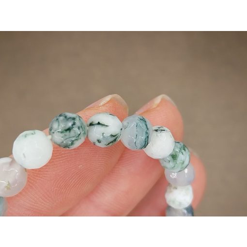 Fa achát karkötő fazettált 6 mm